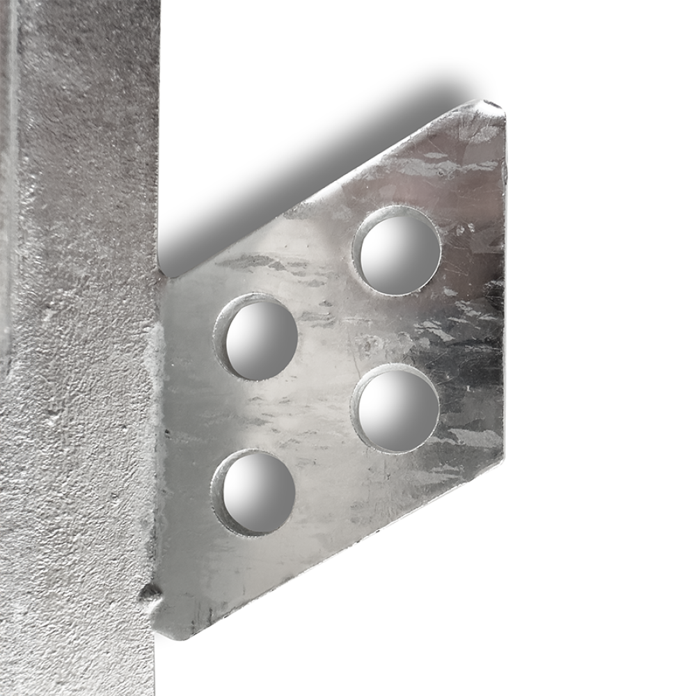 169 | ΗΛΕΚΤΡΟΔΙΟ ΓΕΙΩΣΗΣ [+] 50x50x3mm 1,5mt St/tZn ΜΕ ΠΛΑΚΑ ΣΤΟ ΠΑΝΩ ΜΕΡΟΣ ΜΕ 4 ΤΡΥΠΕΣ Ø13 & 2 ΤΡΥΠΕΣ Ø12 ΣΤΟ ΠΛΑΙ