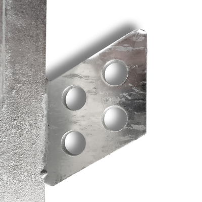 169 | ΗΛΕΚΤΡΟΔΙΟ ΓΕΙΩΣΗΣ [+] 50x50x3mm 1,5mt St/tZn ΜΕ ΠΛΑΚΑ ΣΤΟ ΠΑΝΩ ΜΕΡΟΣ ΜΕ 4 ΤΡΥΠΕΣ Ø13 & 2 ΤΡΥΠΕΣ Ø12 ΣΤΟ ΠΛΑΙ