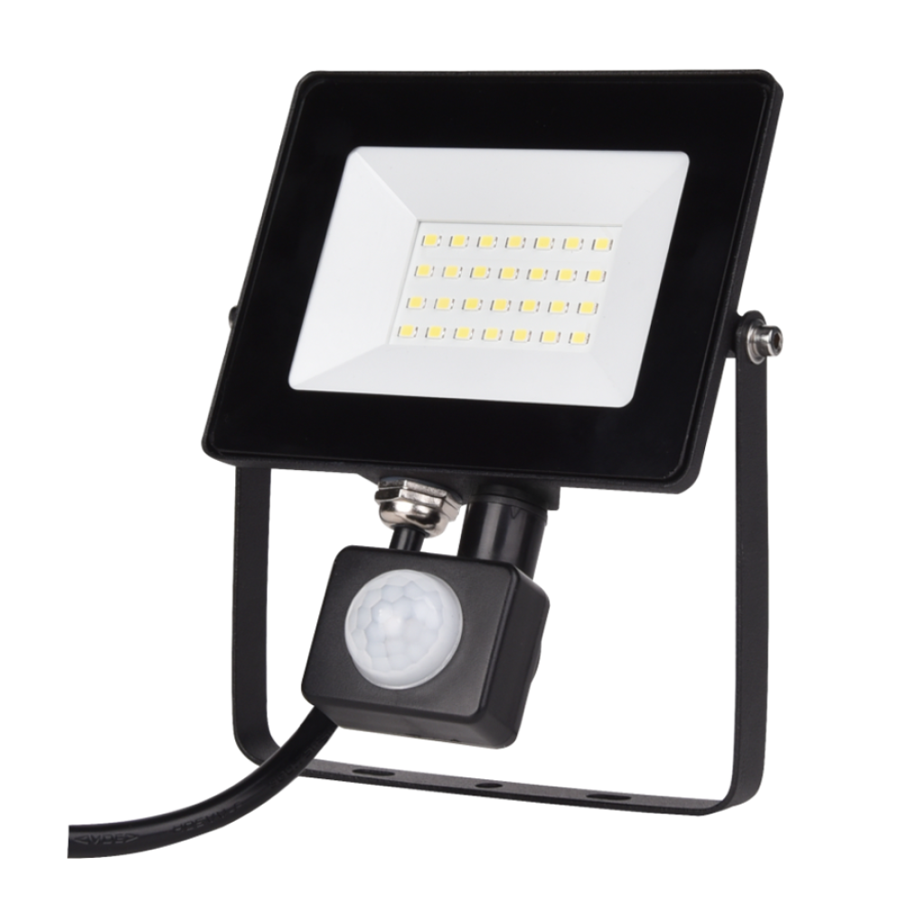 EL198824 | LED PIR 20W|4000k|1800lm FLOODLIGHT CAST ALUM.220-240V~IP65/IP54 GLASScover|BLACK|{enjoysimplicity}™ EL198824 | LED PIR 20W|4000k|1800lm FLOODLIGHT CAST ALUM.220-240V~IP65/IP54 GLASScover|BLACK|{enjoysimplicity}™
