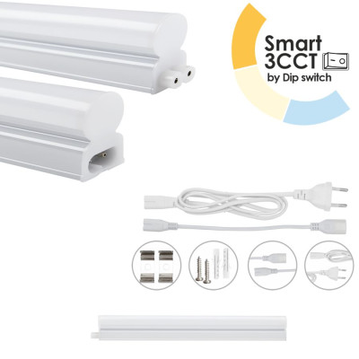 EL199411 | LED T5 Batten 4W|400lm|3CCT3000-4000-6500k by Dip switch|300x22.5xh36mm|{enjoysimplicity}™+cable 1mt+cable 15cm EL199411 | LED T5 Batten 4W|400lm|3CCT3000-4000-6500k by Dip switch|300x22.5xh36mm|{enjoysimplicity}™+cable 1mt+cable 15cm