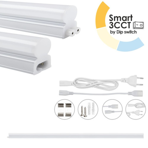 EL199413 | LED T5 Batten 12W|1200lm|3CCT3000-4000-6500k by Dip switch|887x22.5xh36mm|{enjoysimplicity}™+cable 1mt+cable 15cm