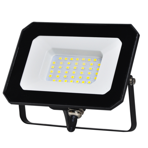 ELF10306 | LED 30W|6500k|2700lm FLOODLIGHT ALUM.110-240V~IP65 GLASScover|BLACK|{enjoysimplicity}™