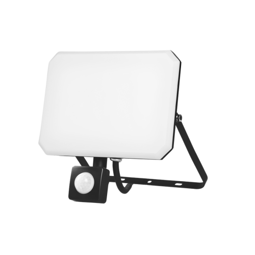 ELF30106 | LED PIR+PC OPALcover 10W|6500k|1100lm FLOODLIGHT ALUM.220-240~IP65/IP54|BLACK|{enjoysimplicity}™