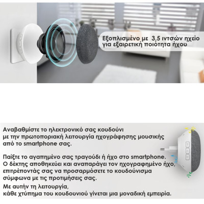 ELK71001 | ΑΣΥΡΜΑΤΟ ΗΛΕΚΤΡΟΝΙΚΟ ΚΟΥΔΟΥΝΙ ΜΕ ΜΠΟΥΤΟΝ ΠΟΥ ΜΕΤΑΤΡΕΠΕΤΑΙ ΣΕ ΗΧΕΙΟ ELK71001 | ΑΣΥΡΜΑΤΟ ΗΛΕΚΤΡΟΝΙΚΟ ΚΟΥΔΟΥΝΙ ΜΕ ΜΠΟΥΤΟΝ ΠΟΥ ΜΕΤΑΤΡΕΠΕΤΑΙ ΣΕ ΗΧΕΙΟ