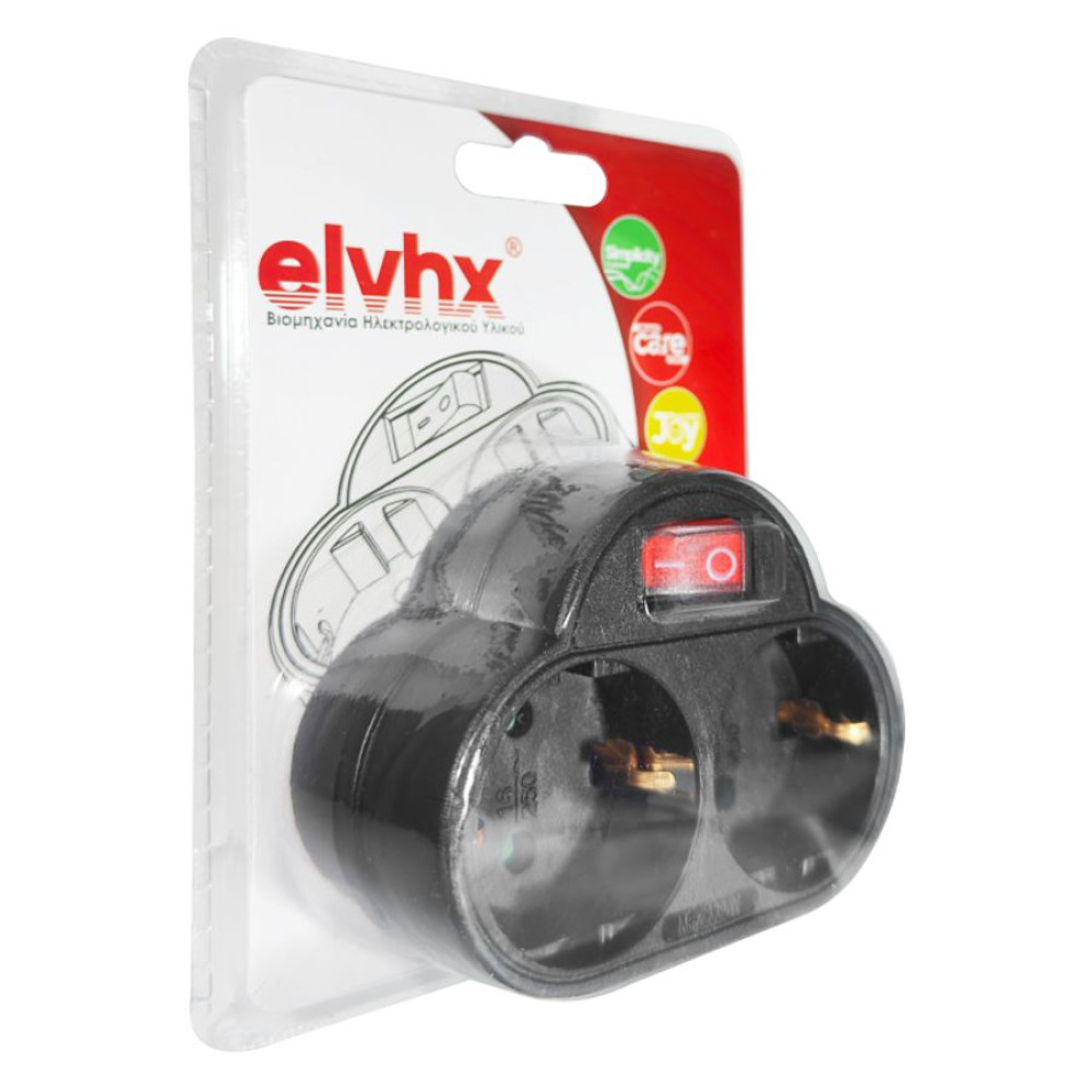 ELP34202 | ΑΝΤΑΠΤOΡΑΣ ΜΕ ΔΙΑΚ. SCHUKO → 2Θ SCHUKO max:3680W IP20 ΜΑΥΡΟ ELP34202 | ΑΝΤΑΠΤOΡΑΣ ΜΕ ΔΙΑΚ. SCHUKO → 2Θ SCHUKO max:3680W IP20 ΜΑΥΡΟ