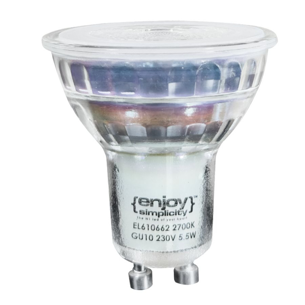 EL610664 | LED GU10 GLASS|6W(>60W)|4000k|525lm|38°|{enjoysimplicity}™ EL610664 | LED GU10 GLASS|6W(>60W)|4000k|525lm|38°|{enjoysimplicity}™