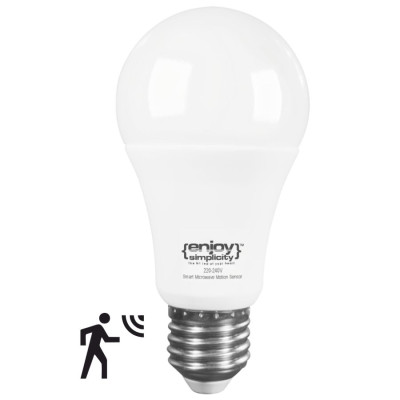 EL660554 | SmartLED A60 MOTIONSENSOR|10W(>60W)Ε27|4000k|800lm|{enjoysimplicity}™ EL660554 | SmartLED A60 MOTIONSENSOR|10W(>60W)Ε27|4000k|800lm|{enjoysimplicity}™