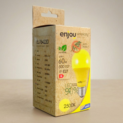EL784220 | LED A60 ANTI INSECT PLASTIC|6W(>60W)Ε27|2500k|500lm|{enjoysimplicity}™
