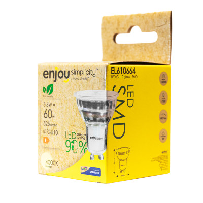 EL610664 | LED GU10 GLASS|6W(>60W)|4000k|525lm|38°|{enjoysimplicity}™