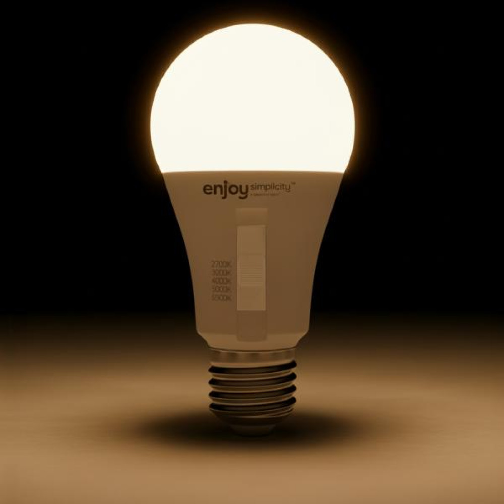 EL903001 | LED SMD A60 5CCT dip switch|9W (=60w)|806lm|E27|2700k-3000k-4000k-5000k-6500k| {enjoysimplicity}™