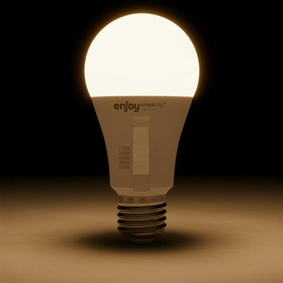 EL903001 | LED SMD A60 5CCT dip switch|9W (=60w)|806lm|E27|2700k-3000k-4000k-5000k-6500k| {enjoysimplicity}™