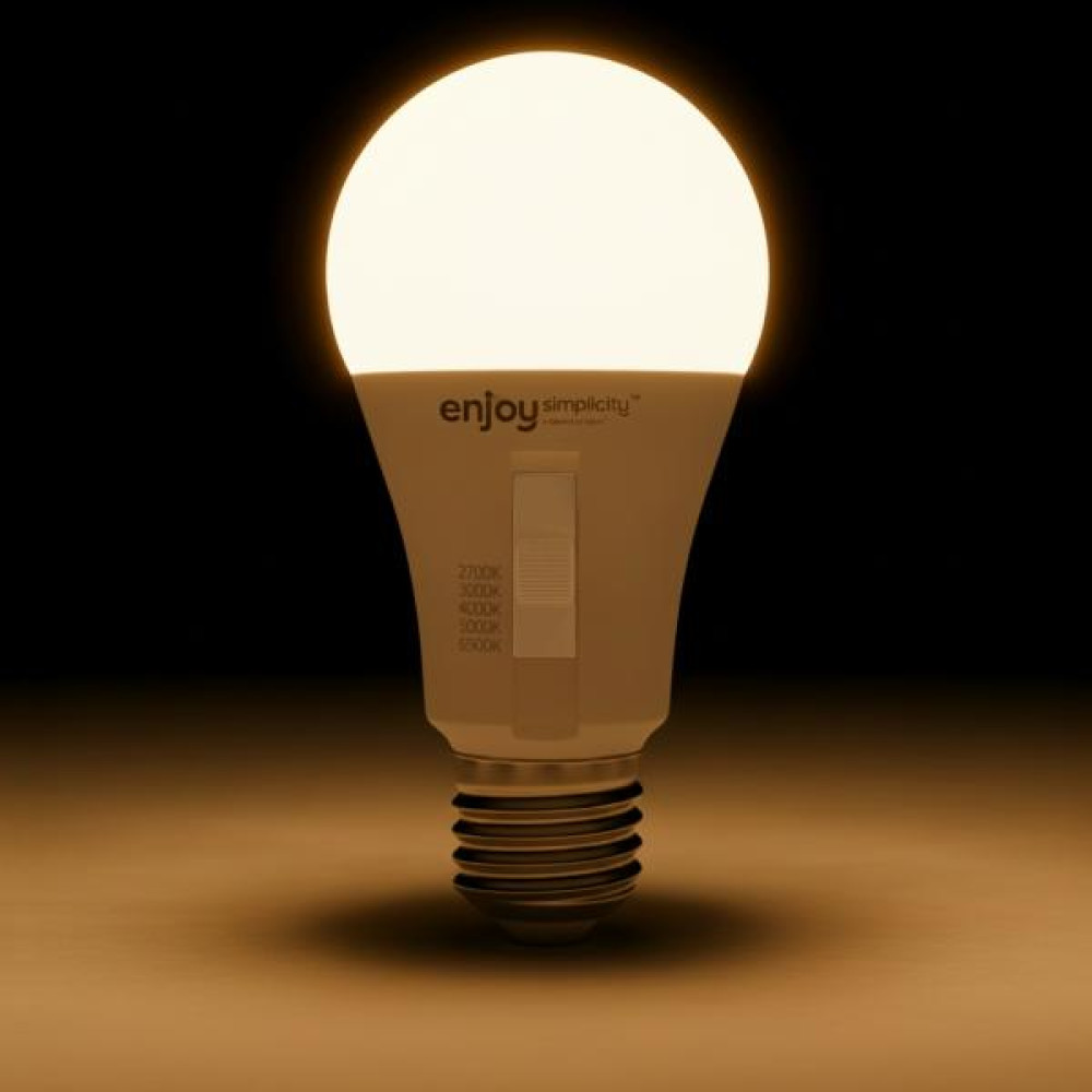 EL903001 | LED SMD A60 5CCT dip switch|9W (=60w)|806lm|E27|2700k-3000k-4000k-5000k-6500k| {enjoysimplicity}™