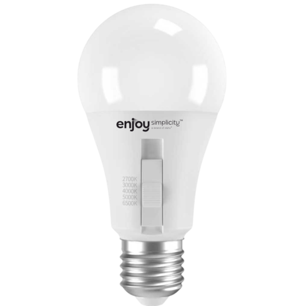 EL903001 | LED SMD A60 5CCT dip switch|9W (=60w)|806lm|E27|2700k-3000k-4000k-5000k-6500k| {enjoysimplicity}™