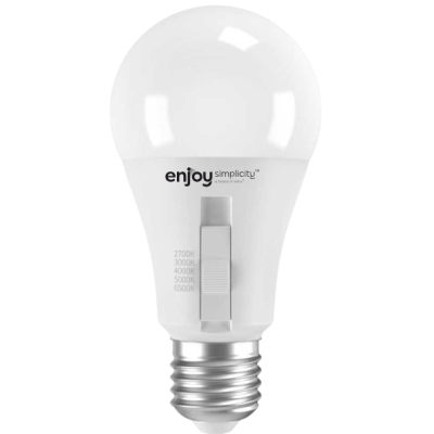 EL903001 | LED SMD A60 5CCT dip switch|9W (=60w)|806lm|E27|2700k-3000k-4000k-5000k-6500k| {enjoysimplicity}™
