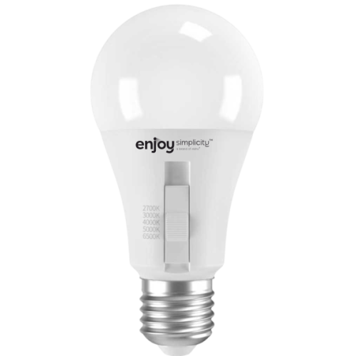 EL903002 | LED SMD A60 5CCT dip switch|10W (=75w)|1060lm|E27|2700k-3000k-4000k-5000k-6500k|{enjoysimplicity}™