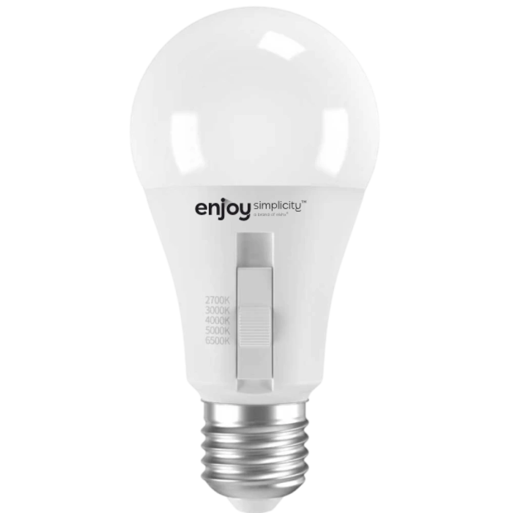 EL903001 | LED SMD A60 5CCT dip switch|9W (=60w)|806lm|E27|2700k-3000k-4000k-5000k-6500k| {enjoysimplicity}™