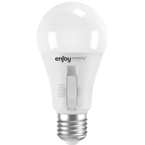EL903001 | LED SMD A60 5CCT dip switch|9W (=60w)|806lm|E27|2700k-3000k-4000k-5000k-6500k| {enjoysimplicity}™