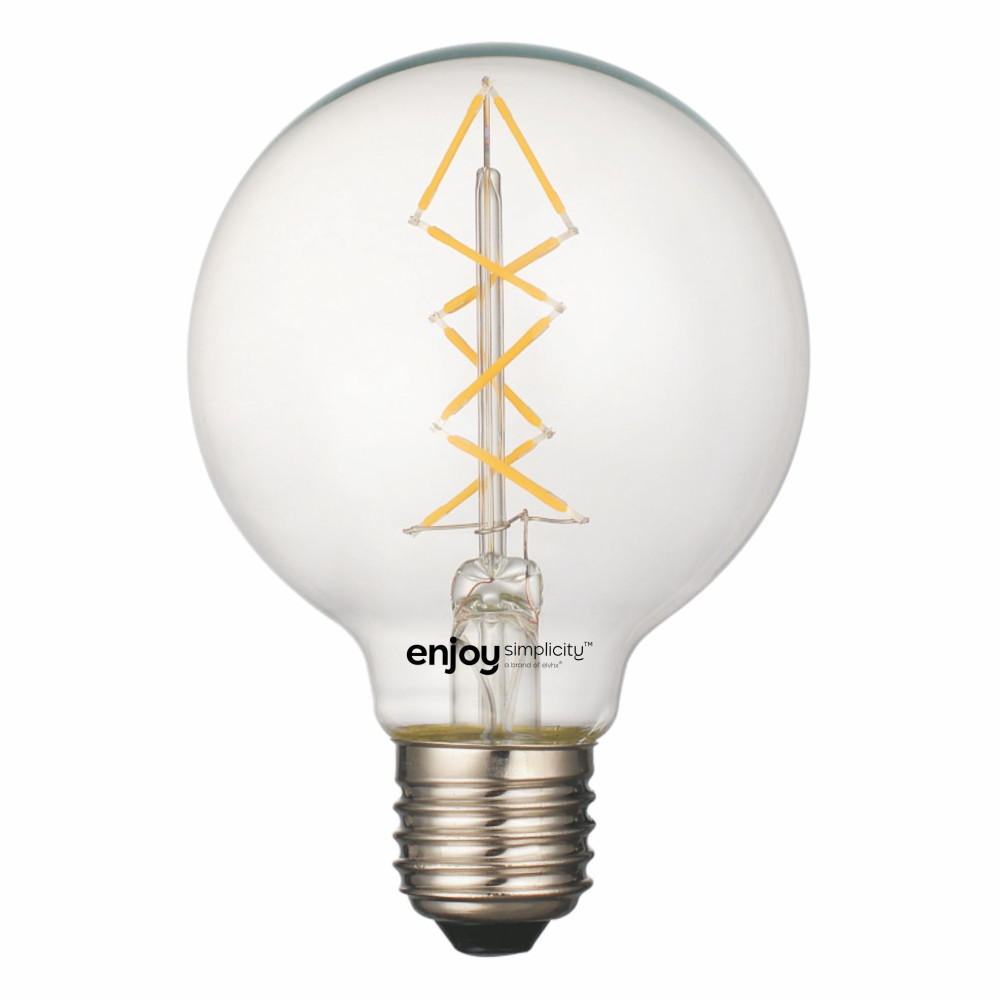 EL827010 | LED FILLAMENT CLEAR G80-8|3W Ε27|2700k|350lm|Non-Dim{enjoysimplicity}™