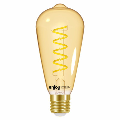 EL825202 | LED FILLAMENT SPIRAL AMBER|ST64 4.8W(>32w) E27|2000k|350lm|{enjoysimplicity}™