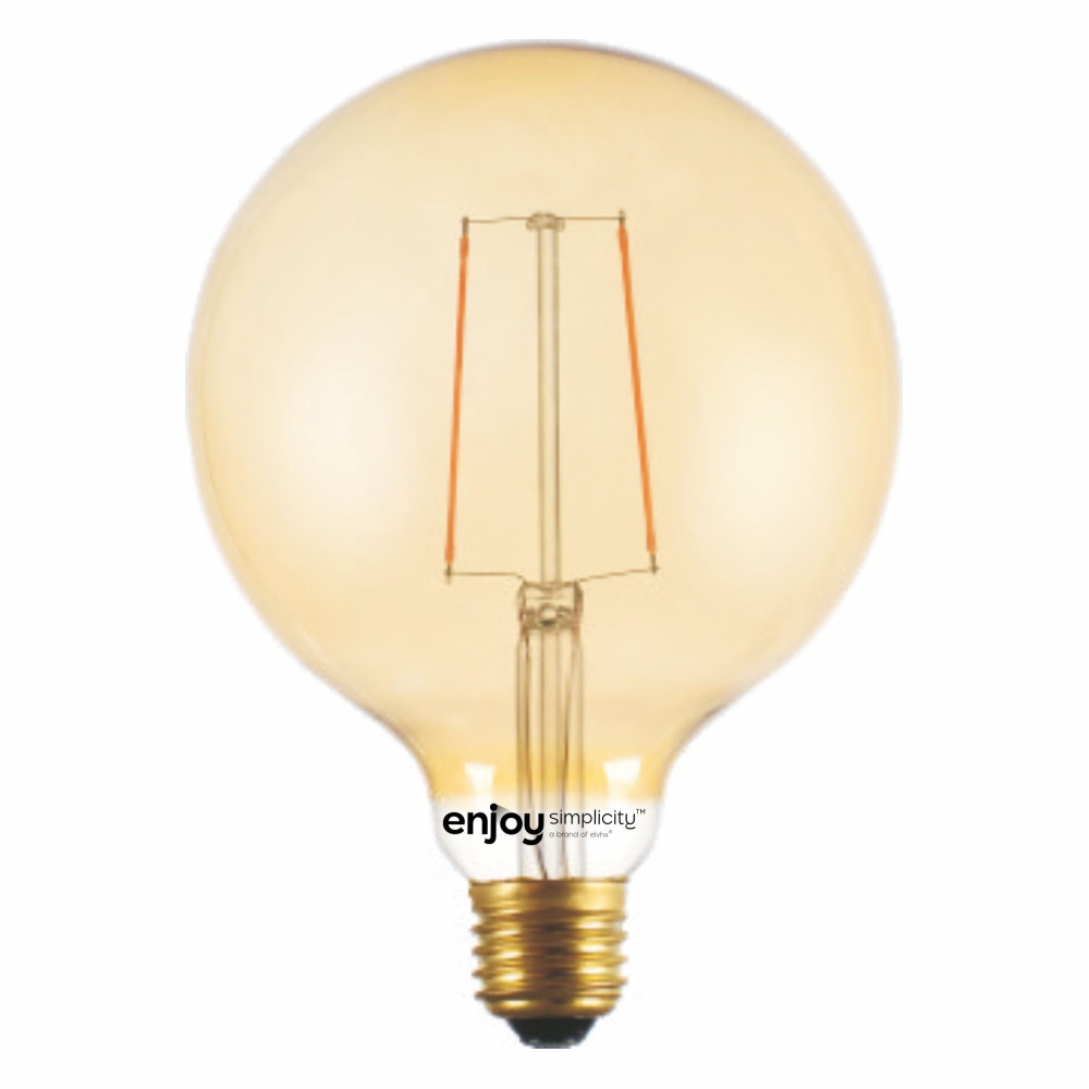 EL822111 | LED FILLAMENT DIM Amber Glass G125-2|2.5W Ε27|2200k|200lm|{enjoysimplicity}™