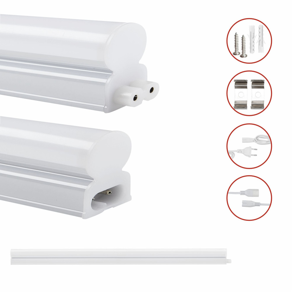 EL199412 | LED T5 Batten 8W|800lm|3CCT3000-4000-6500k by Dip switch|587x22.5xh36mm|{enjoysimplicity}™+cable 1mt+cable 15cm