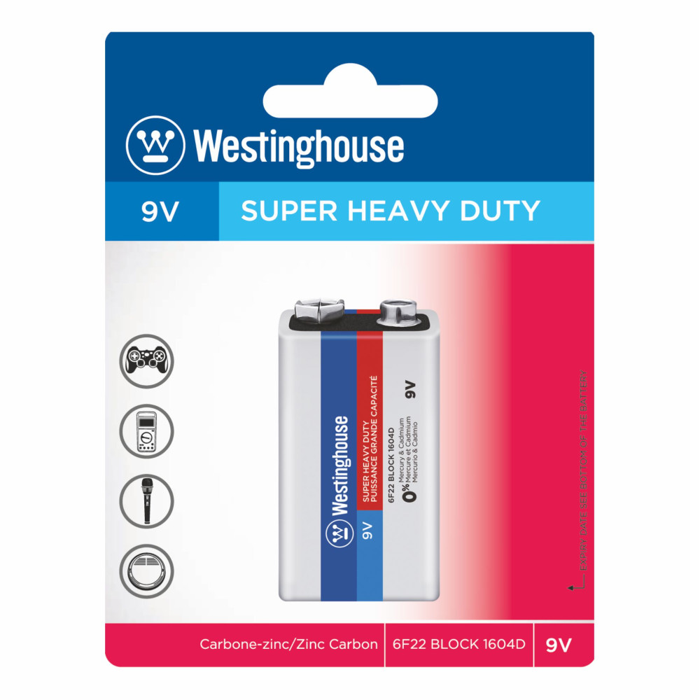 6F22-BP1 | Zinc Crabon - Super Heavy Duty - 9V - Blister 1pc