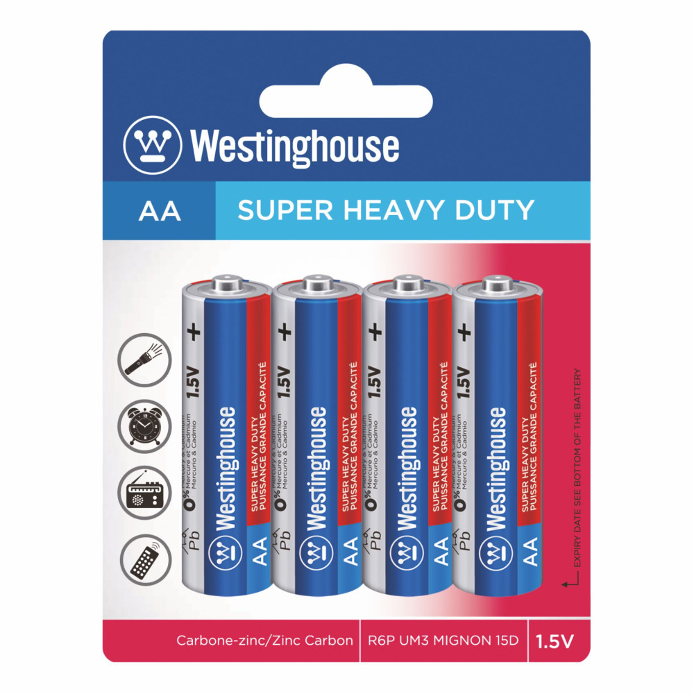 R6P-BP4V | Zinc Crabon - Super Heavy Duty - AA - Blister 4pcs