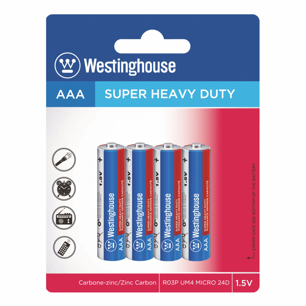 R03P-BP4V | Zinc Crabon - Super Heavy Duty - AAA - Blister 4pcs