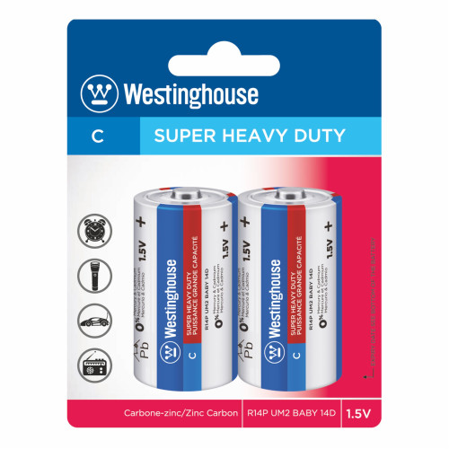 R14P-BP2V | Zinc Crabon - Super Heavy Duty - C - Blister 2pcs