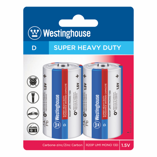 R20P-BP2V | Zinc Crabon - Super Heavy Duty - D - Blister 2pcs