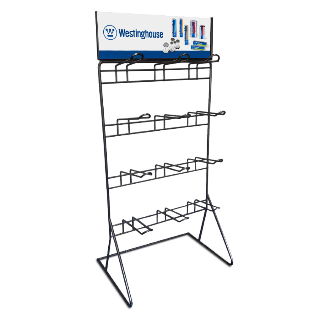 Stand Προβολής Μπαταριών Πάγκου Westinghouse – 12 Θέσεων (Μαύρο)
