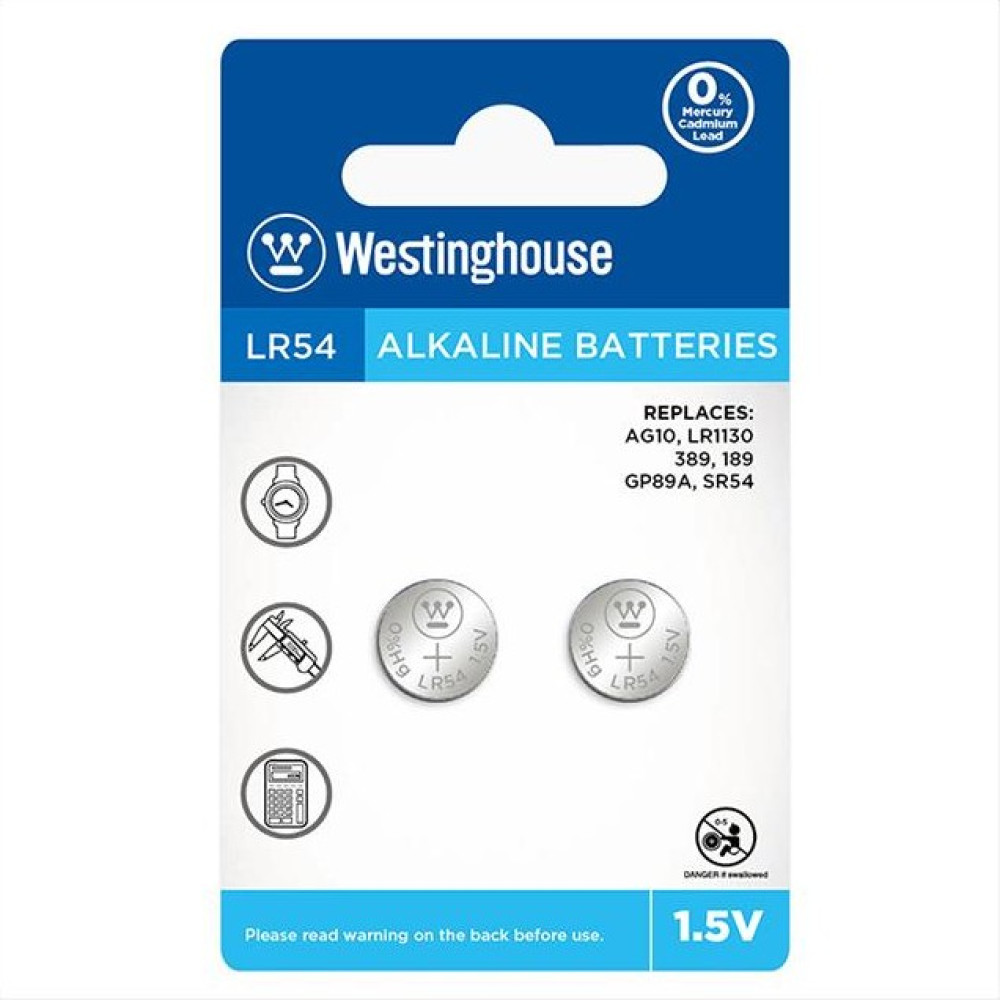 LR 54-BP2 | Button Cell - Alkaline - 1.5V - AG10-BP2(0%Hg) - Blister 2pcs