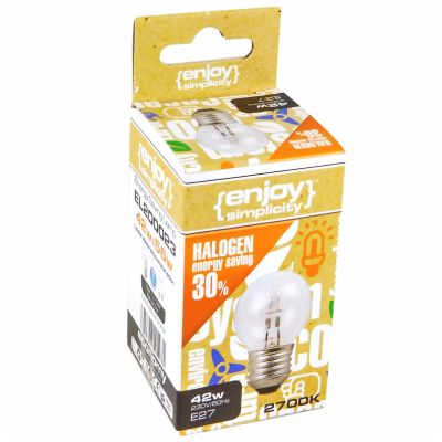 EL200023 | G45 Halogen|42W(>55W)E27|2700k|630lm|{enjoysimplicity}™ EL200023 | G45 Halogen|42W(>55W)E27|2700k|630lm|{enjoysimplicity}™
