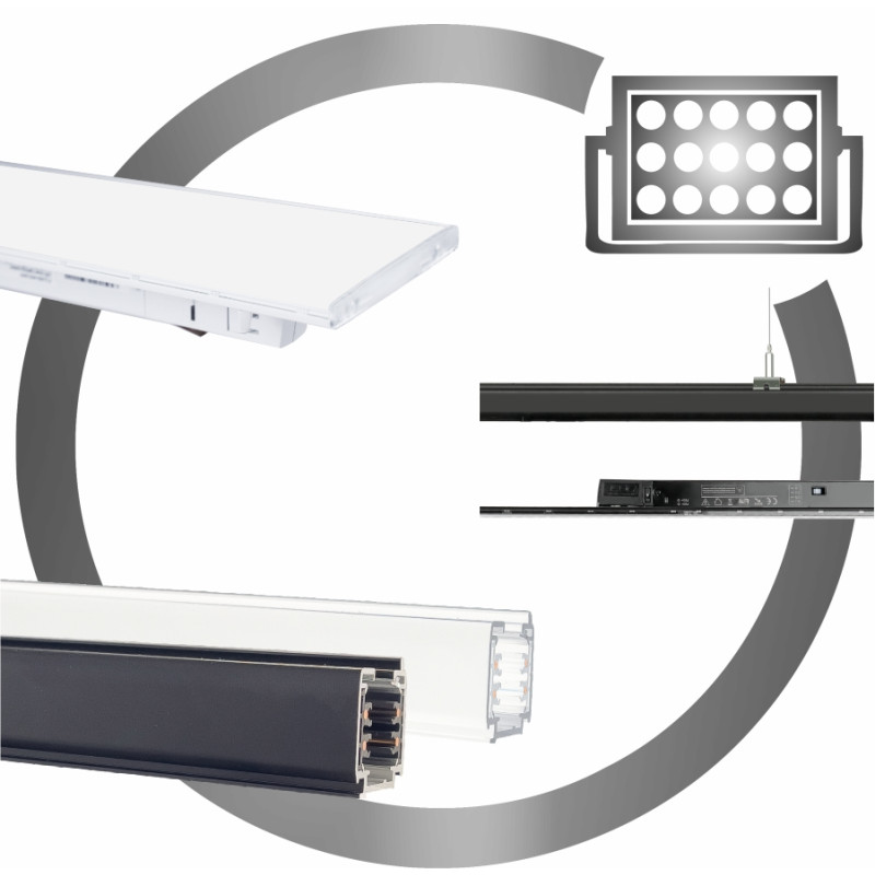 ■ Ράγες Αλ/νίου 3Φ • 230V • 4 Καλωδίων • LED Γραμμικά Υψηλής Ρυθμιζόμενης Ισχυός