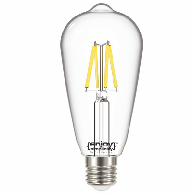 EL822850 | LED FILLAMENT CLEAR|ST64 7.2W(>60w) E27|6500k|806lm|{enjoysimplicity}™ EL822850 | LED FILLAMENT CLEAR|ST64 7.2W(>60w) E27|6500k|806lm|{enjoysimplicity}™