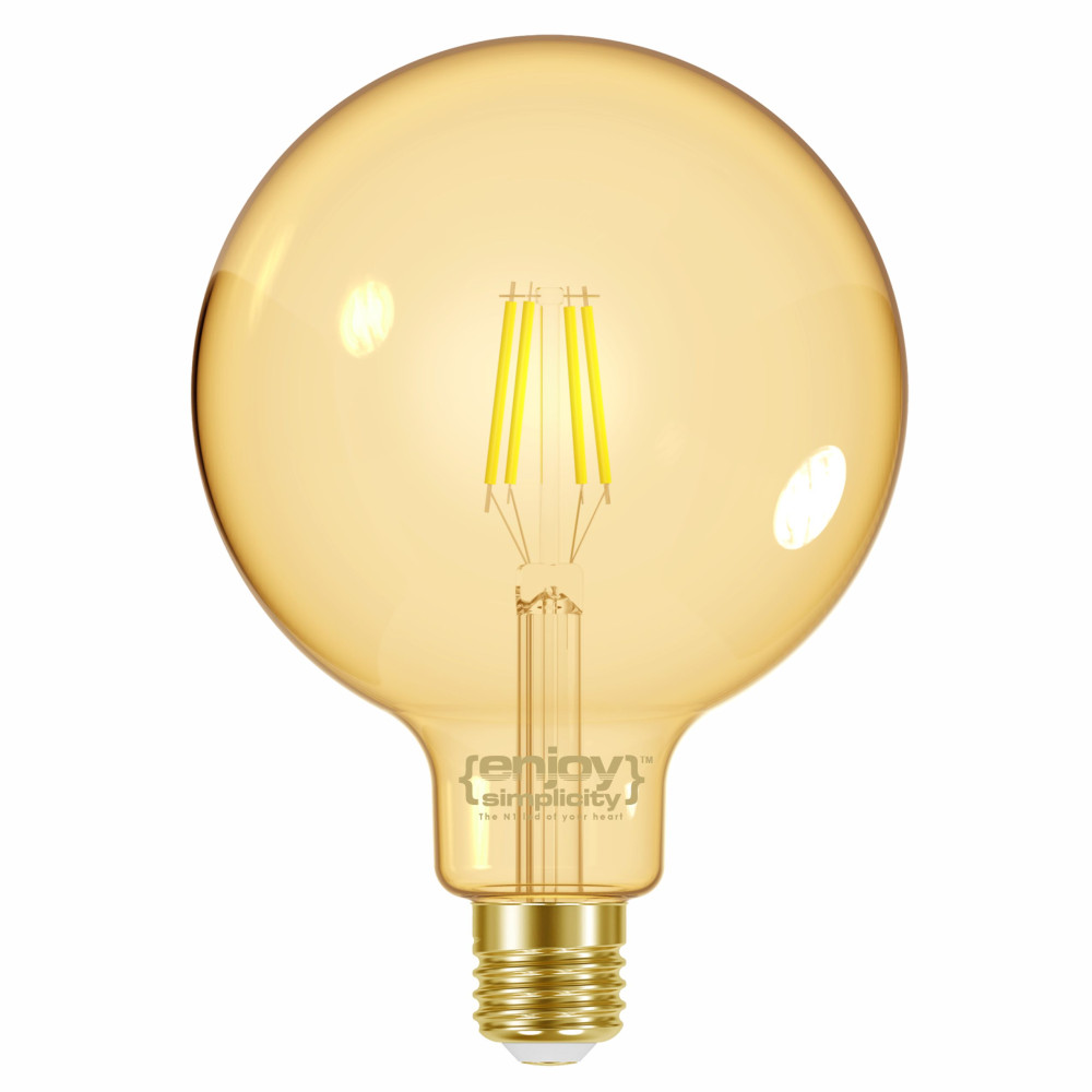 EL825604 | LED FILLAMENT AMBER|G95 4W(>30w) E27|<2000k|320lm|{enjoysimplicity}™ EL825604 | LED FILLAMENT AMBER|G95 4W(>30w) E27|<2000k|320lm|{enjoysimplicity}™