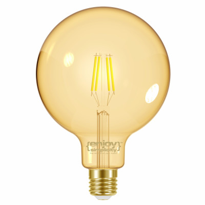 EL825604 | LED FILLAMENT AMBER|G95 4W(>30w) E27|<2000k|320lm|{enjoysimplicity}™ EL825604 | LED FILLAMENT AMBER|G95 4W(>30w) E27|<2000k|320lm|{enjoysimplicity}™