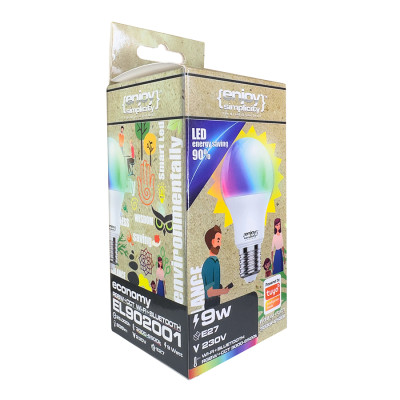 EL902001 | SMART Wi-Fi+BLE RGBW+CCT A60 LED 9W(>60W)|E27|3000-6500k|806lm|{enjoysimplicity}™ EL902001 | SMART Wi-Fi+BLE RGBW+CCT A60 LED 9W(>60W)|E27|3000-6500k|806lm|{enjoysimplicity}™