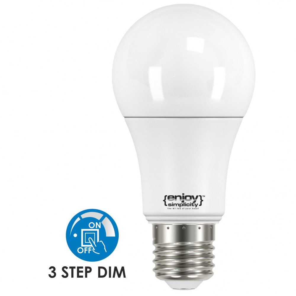EL101206 | SmartLED A60 ON-OFF 3stepsDIM|11.5W(>75W)Ε27|6500k|1130lm|{enjoysimplicity}™ EL101206 | SmartLED A60 ON-OFF 3stepsDIM|11.5W(>75W)Ε27|6500k|1130lm|{enjoysimplicity}™