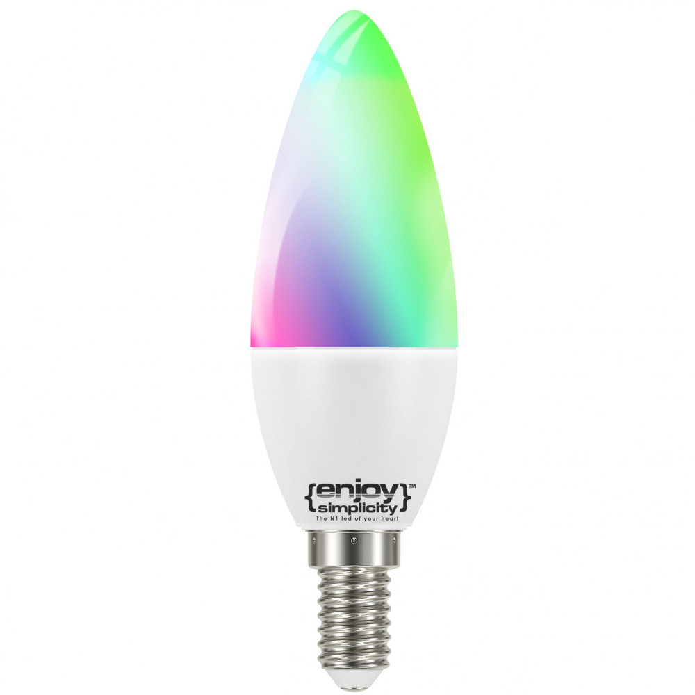 EL902002 |SMART Wi-Fi+BLE RGBW+CCT B35 LED 5.2W(>40W)|E14|2700-6500k|470lm|{enjoysimplicity}™ EL902002 |SMART Wi-Fi+BLE RGBW+CCT B35 LED 5.2W(>40W)|E14|2700-6500k|470lm|{enjoysimplicity}™
