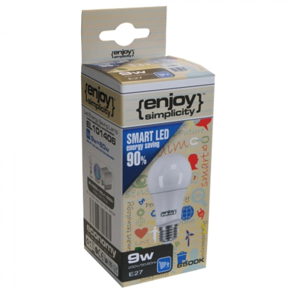 EL101406 | SmartLED A60 MOTIONSENSOR|9W(>60W)Ε27|6500k|806lm|{enjoysimplicity}™ EL101406 | SmartLED A60 MOTIONSENSOR|9W(>60W)Ε27|6500k|806lm|{enjoysimplicity}™