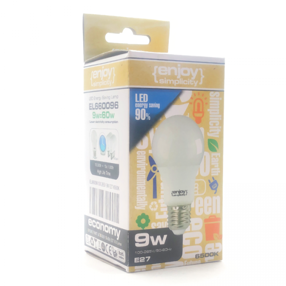 EL660094 | LED A60|9W(>60W)Ε27|4000k|900lm|100-265V|{enjoysimplicity}™ EL660094 | LED A60|9W(>60W)Ε27|4000k|900lm|100-265V|{enjoysimplicity}™
