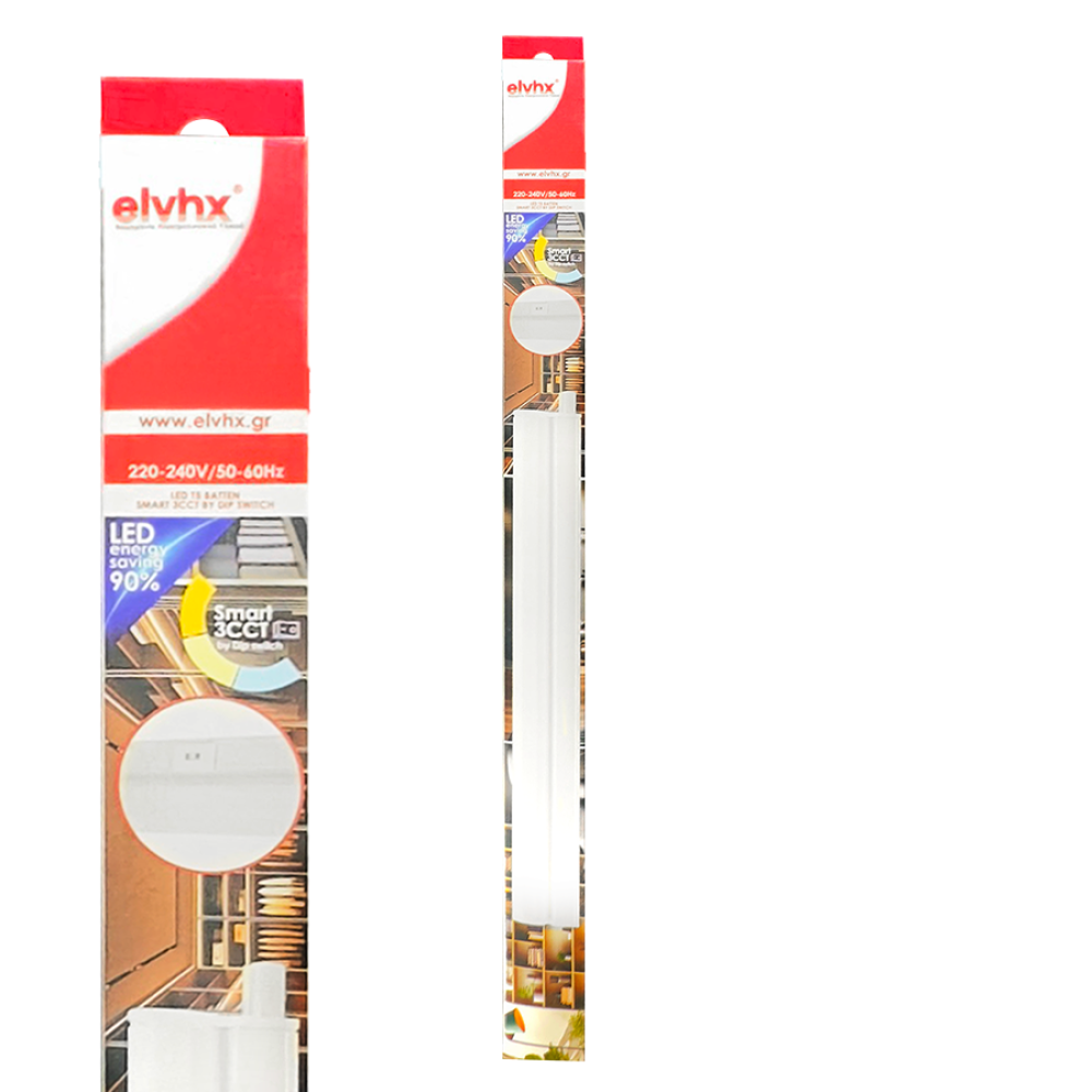 EL199411 | LED T5 Batten 4W|400lm|3CCT3000-4000-6500k by Dip switch|300x22.5xh36mm|{enjoysimplicity}™+cable 1mt+cable 15cm EL199411 | LED T5 Batten 4W|400lm|3CCT3000-4000-6500k by Dip switch|300x22.5xh36mm|{enjoysimplicity}™+cable 1mt+cable 15cm