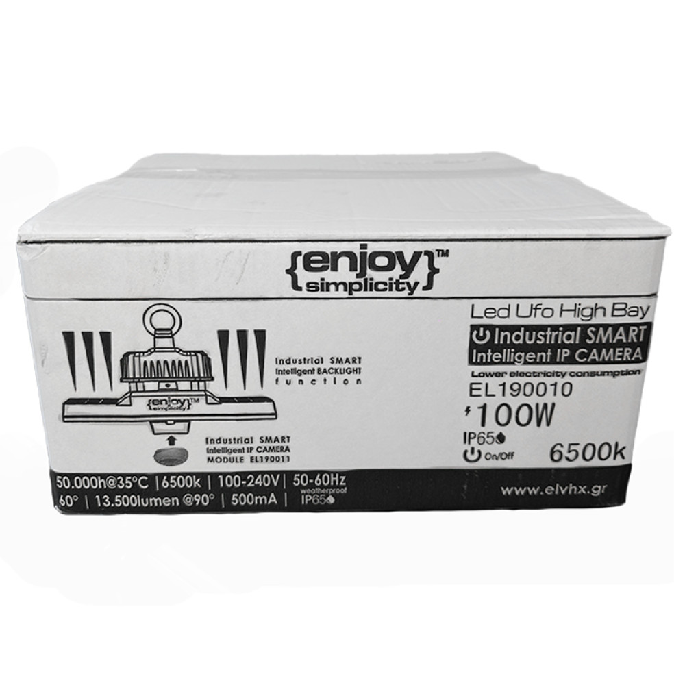 EL190010 | UFO HIGH BAY 100W|6500k|13500lm|60⁰|279xh166mm|{enjoySimplicity}™ EL190010 | UFO HIGH BAY 100W|6500k|13500lm|60⁰|279xh166mm|{enjoySimplicity}™