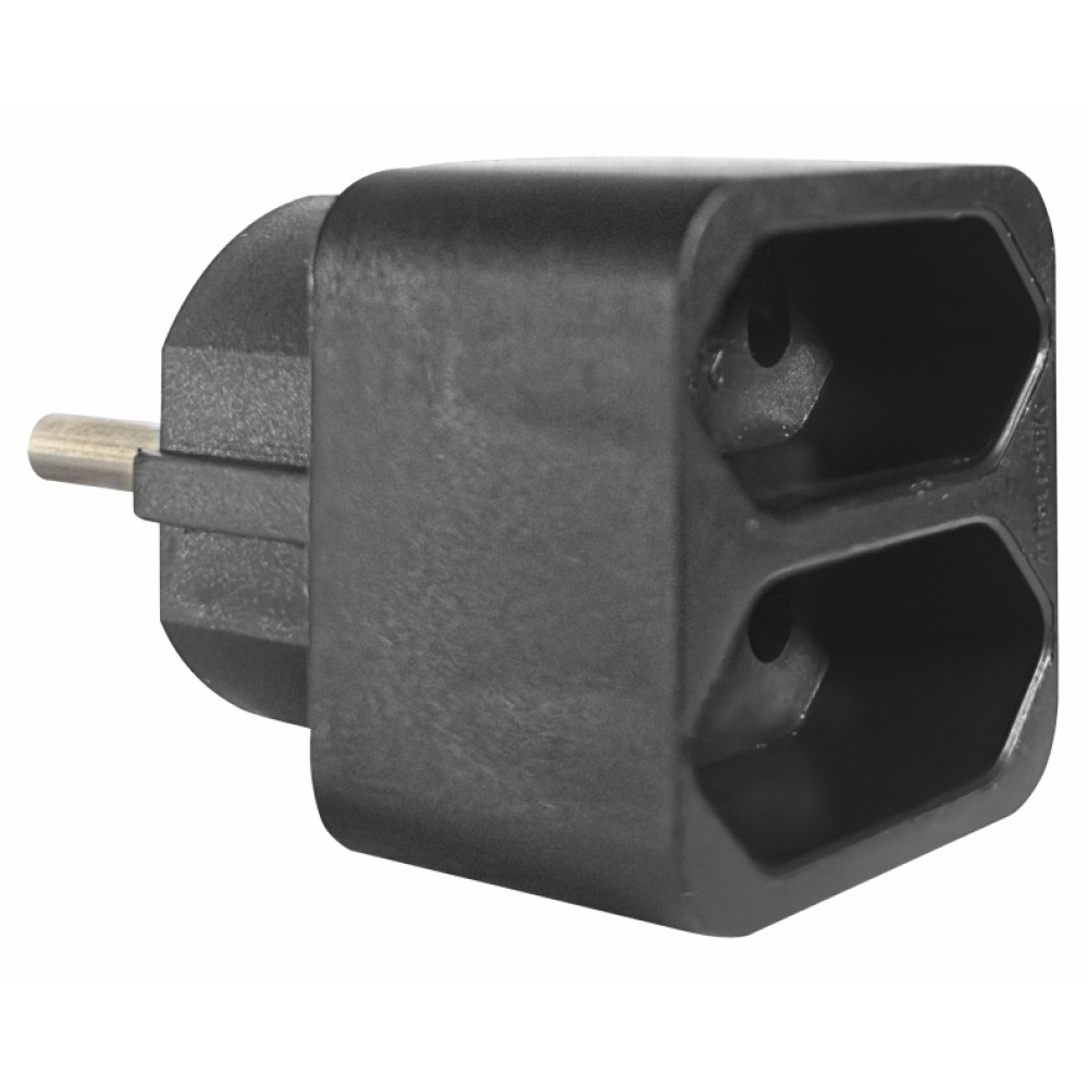 ELP31202 | ΑΝΤΑΠΤOΡΑΣ SCHUKO → 2Θ ΙΙ x16A max:1150W IP20 ΜΑΥΡΟ ELP31202 | ΑΝΤΑΠΤOΡΑΣ SCHUKO → 2Θ ΙΙ x16A max:1150W IP20 ΜΑΥΡΟ