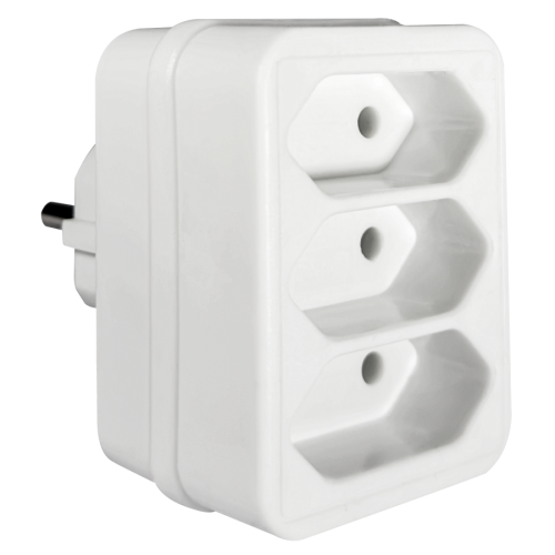 ELP31301 | ΑΝΤΑΠΤOΡΑΣ SCHUKO → 3Θ ΙΙ x16A max:1700W IP20 ΛΕΥΚΟ