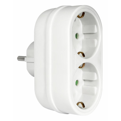 ELP33201 | ΑΝΤΑΠΤOΡΑΣ SCHUKO → 2Θ SCHUKO x16A max:3680W IP20 ΛΕΥΚΟ