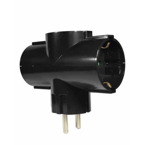 ELP36302 | ΑΝΤΑΠΤOΡΑΣ ΤΥΠΟΥ + SCHUKO → 3Θ SCHUKO max:3680W IP20 ΜΑΥΡΟ