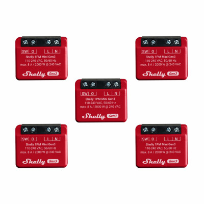Shelly 1PM Mini Gen3 x5 Bundle (5τεμ * 3800235261590)
