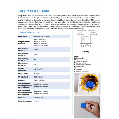 Shelly 1 Mini Gen 3 x5 Bundle Shelly 1 Mini Gen 3 x5 Bundle